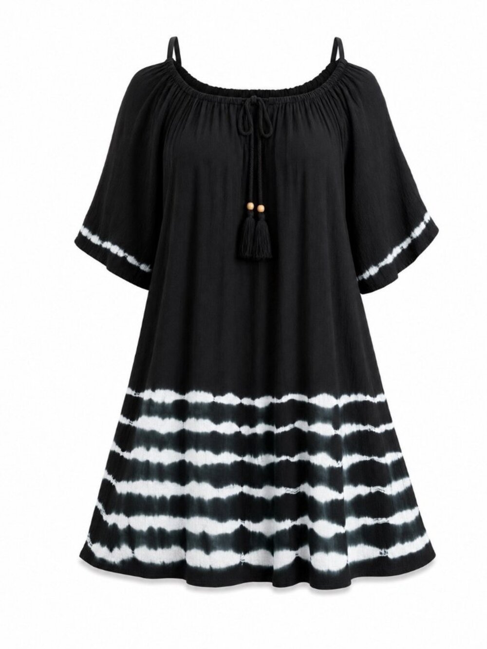 Raviya Womens Black Tie-Dyed Cover-Up Boho Dress Size S
